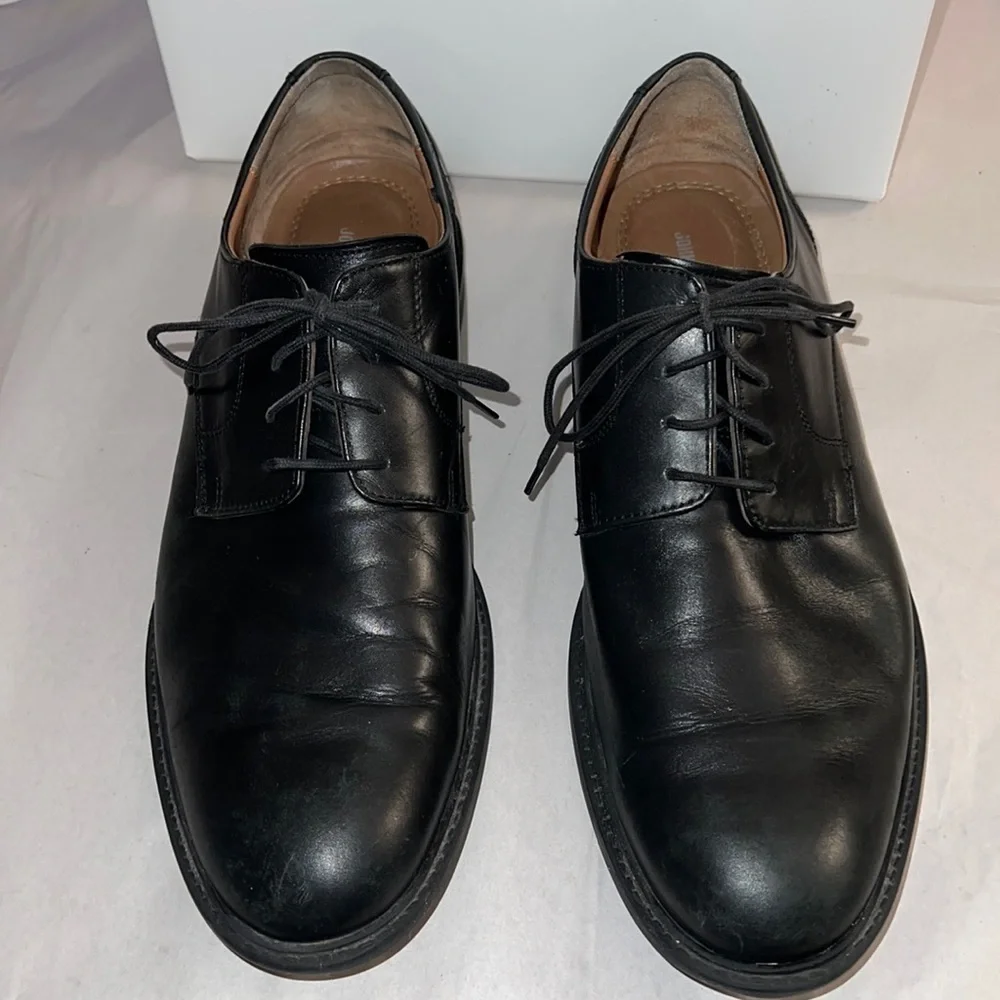 Johnston & Murphy Men’s Tabor Plain Toe Oxford black leather lace up shoes Sz 13